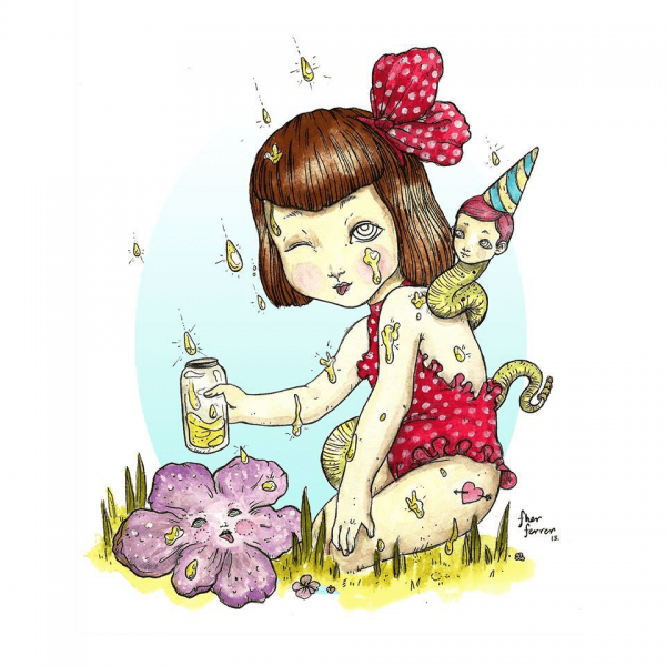 eldescafeinado-golden-rain-acuarela-fher-ferrer